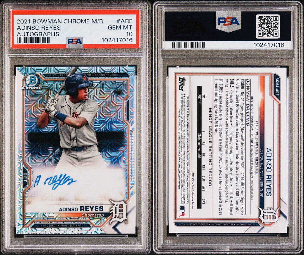 2021 BOWMAN CHROME M/B ADINSO REYES #ARE AUTO PSA 10