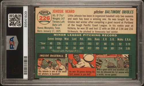 1954 TOPPS JEHOSIE HEARD #226 PSA 6