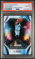 2019 PANINI PRIZM JA MORANT #28 FIREWORKS HYPER PRIZM RC PSA 10