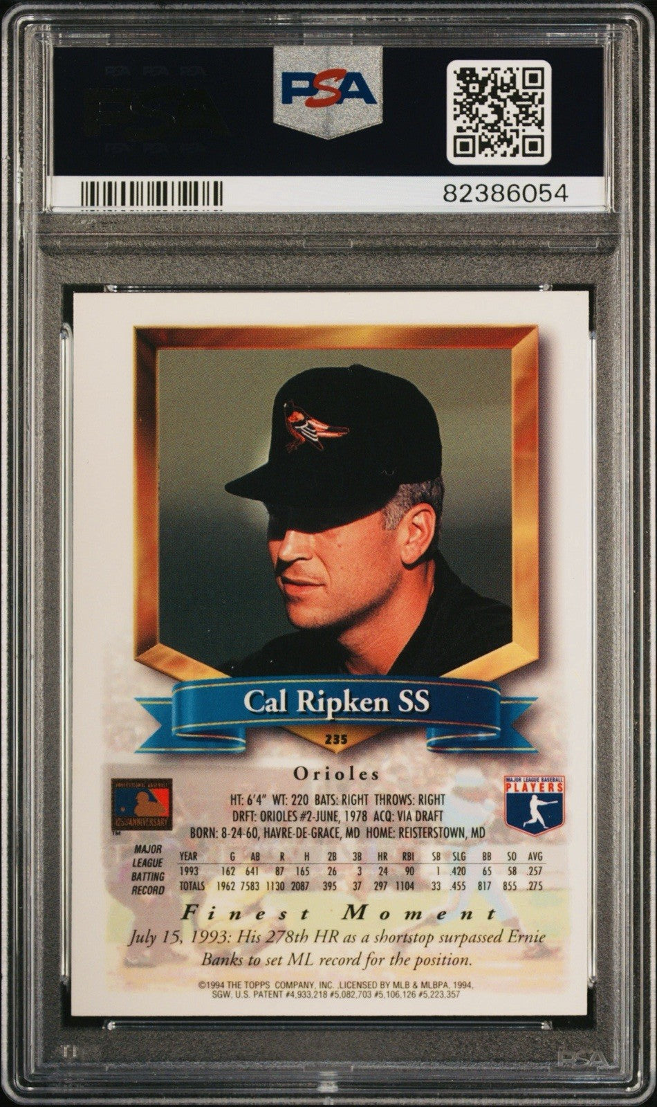 1994 FINEST CAL RIPKEN JR. #235 PSA 8