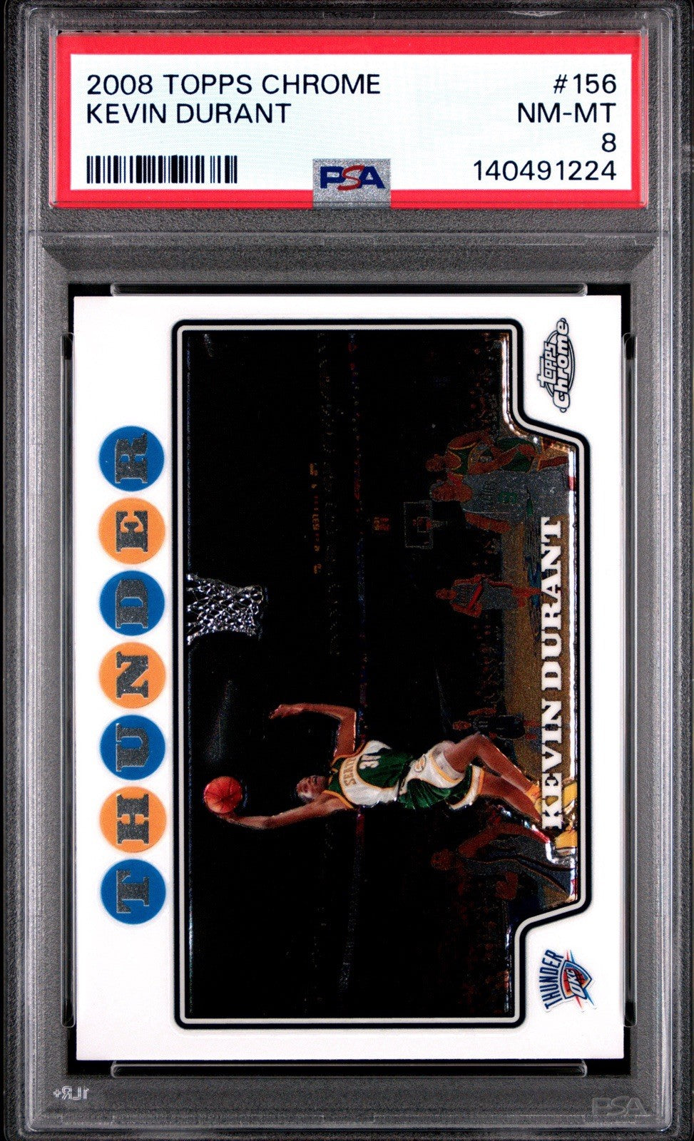 2008 TOPPS CHROME KEVIN DURANT #156 PSA 8