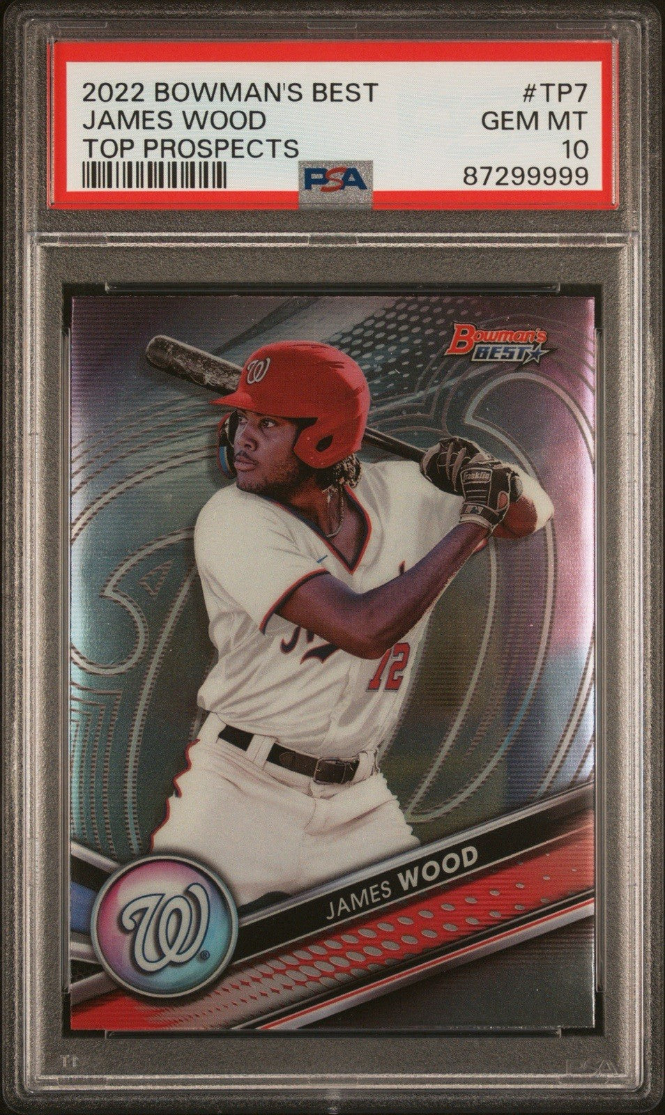 2022 BOWMAN’S BEST JAMES WOOD #TP7 TOP PROSPECTS PSA 10 POP 10
