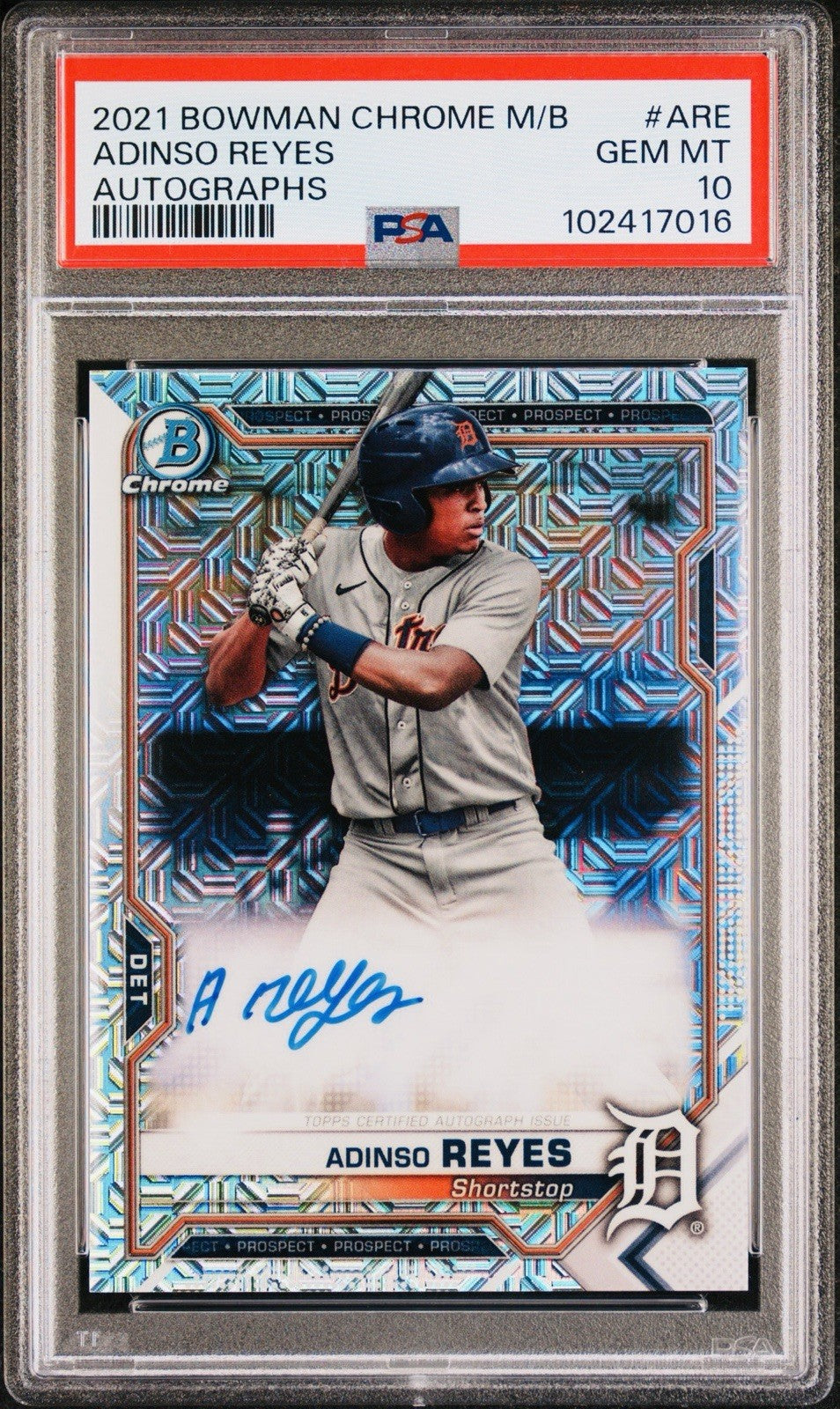 2021 BOWMAN CHROME M/B ADINSO REYES #ARE AUTO PSA 10