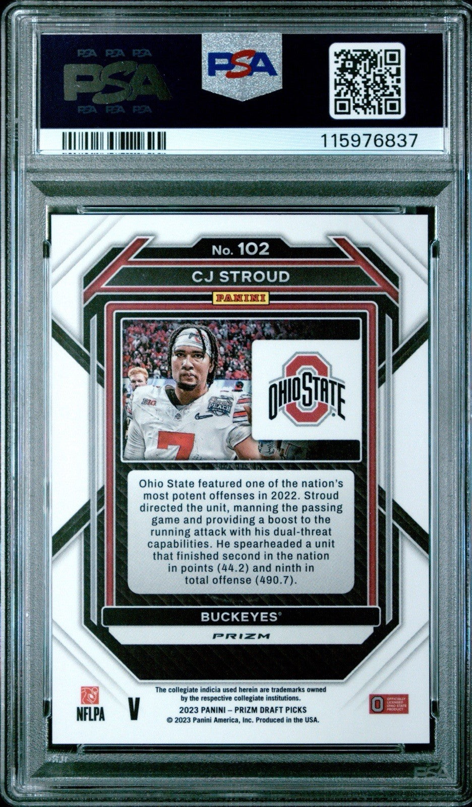 2023 PRIZM DRAFT PICKS CJ STROUD #102 RC VARIATIONS PSA 10