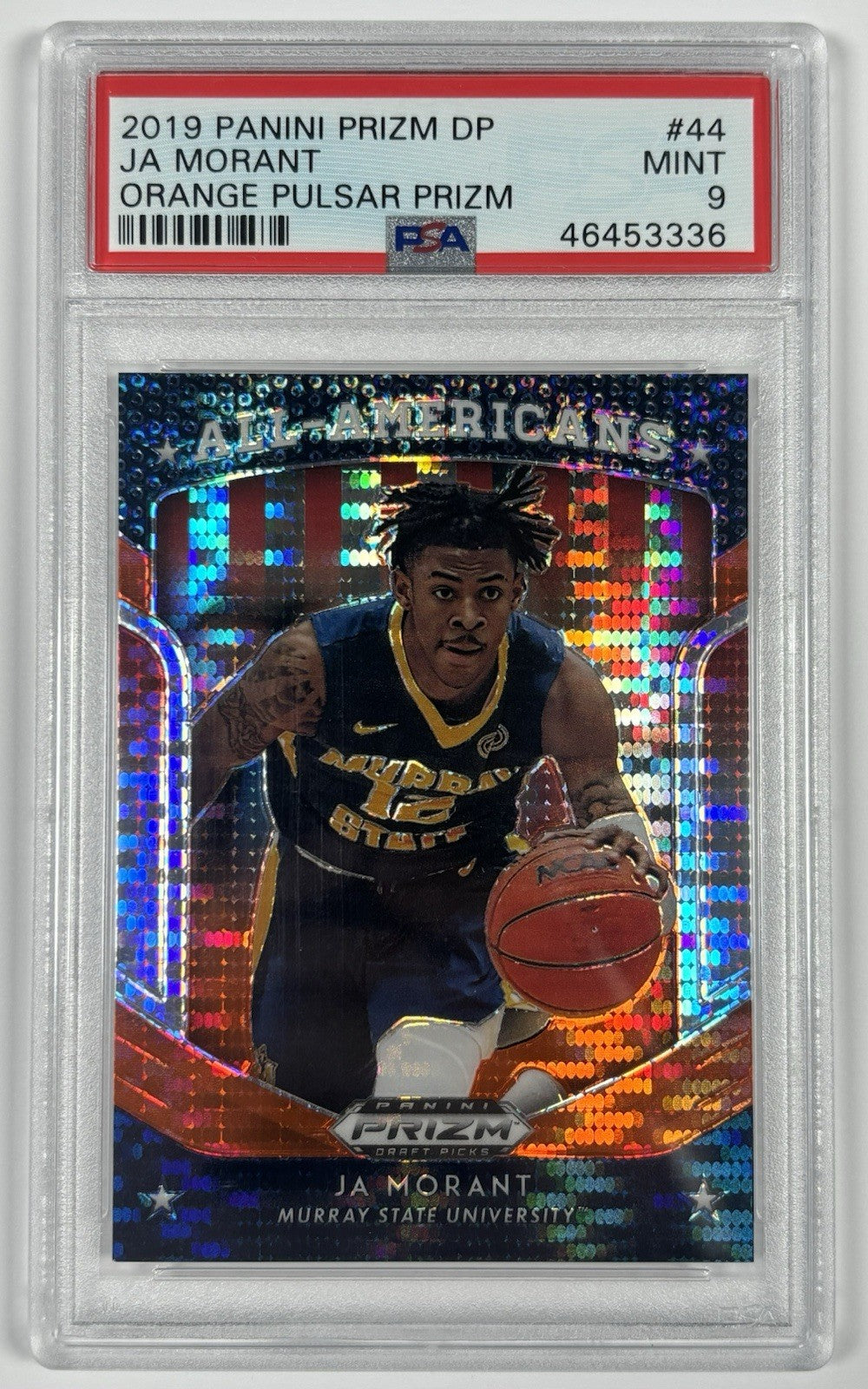 2019 PRIZM DRAFT PICKS JA MORANT #44 ALL AMERICANS ORANGE PULSAR PRIZM /20 PSA 9