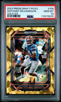 2023 PRIZM DRAFT PICKS ANTHONY RICHARDSON #104 RC GOLD ICE PSA 10