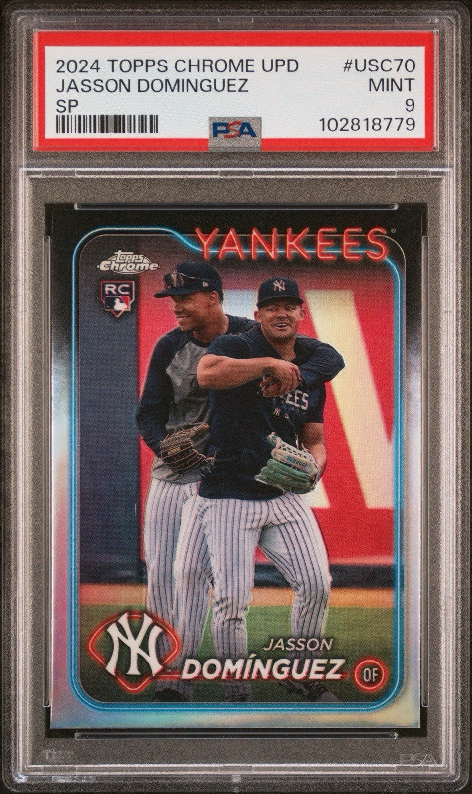 2024 TOPPS CHROME UPD JASSON DOMINGUEZ #USC70 SP ROOKIE PSA 9