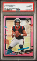 2023 PANINI DONRUSS OPTIC CJ STROUD #339 OPTIC PREVIEW PINK RATED ROOKIE PSA 10