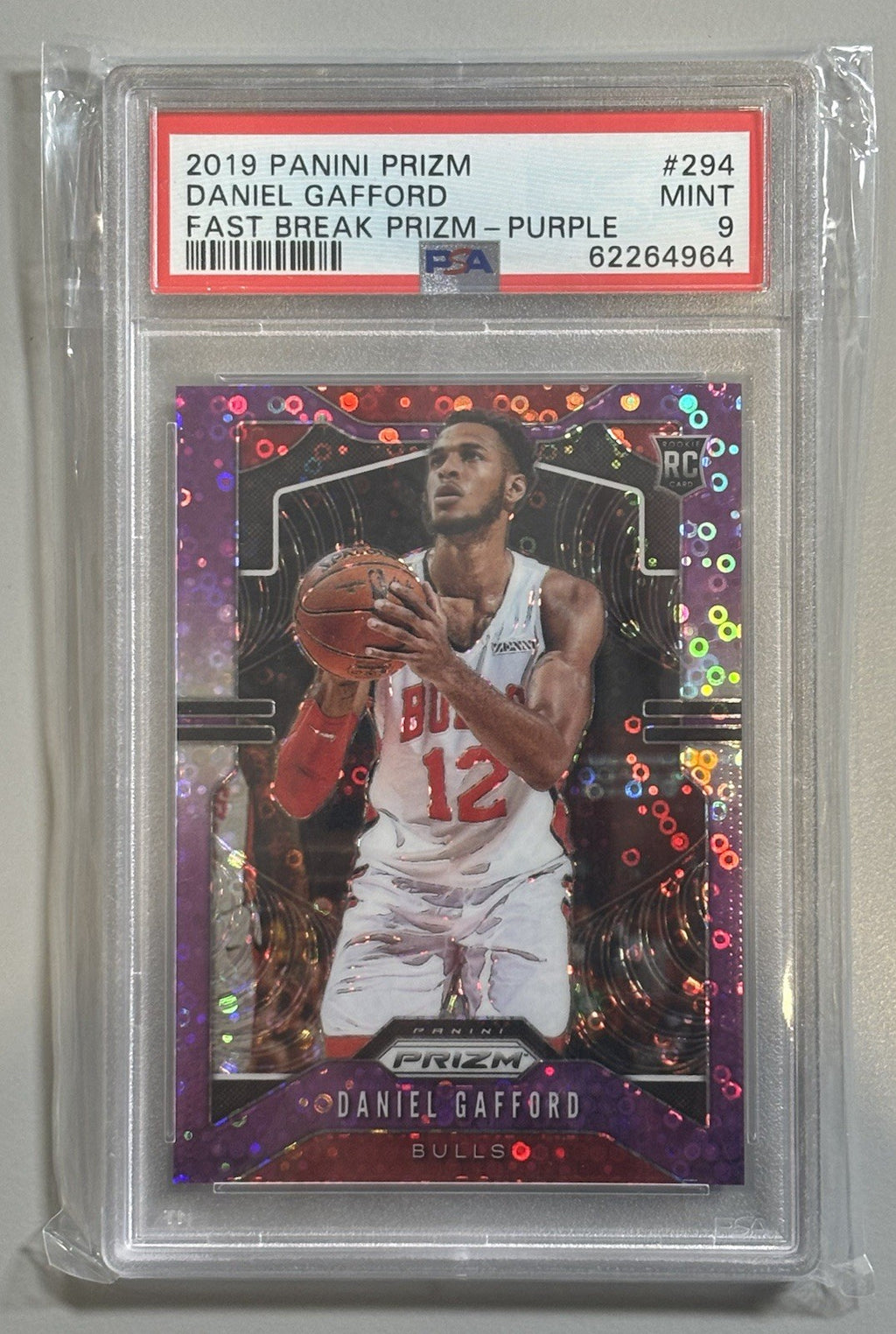 2019 PANINI PRIZM FAST BREAK PURPLE DANIEL GAFFORD #294 PSA 9